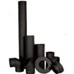 6 Ventis Single Wall Black Stove Pipe Components